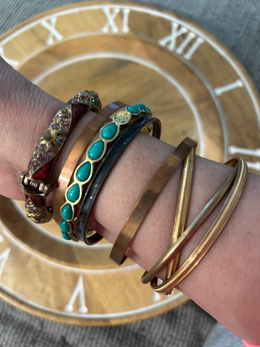 Craft Bangle Bracelet Set 6 bracelets need tlc but wearable